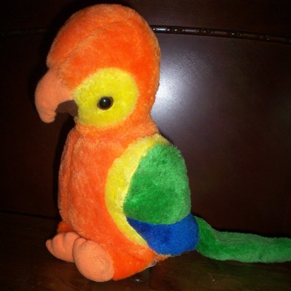 Etone Toys Etone 98 Vintage Orange Green Bird Stuffed Animal Toy